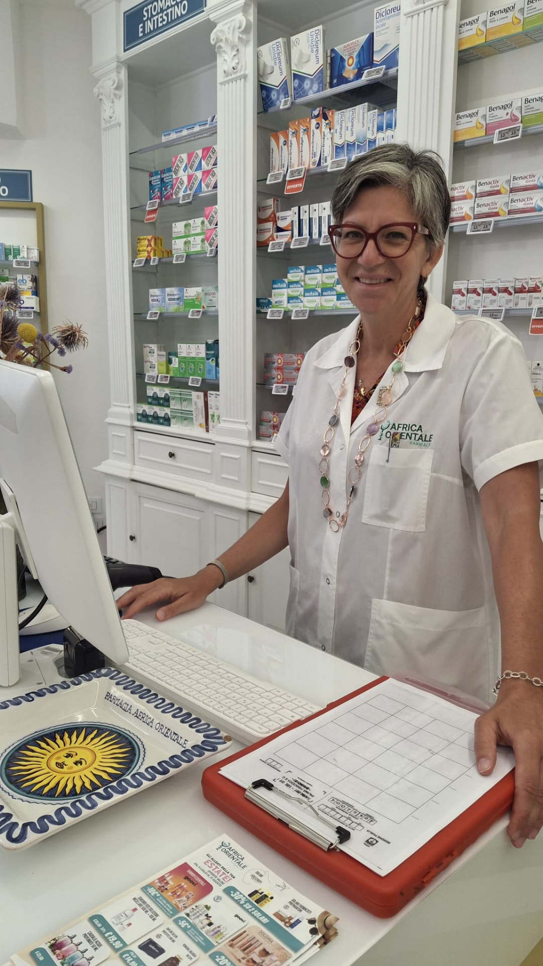 Francesca Palamà, farmacista titolare della Farmacia Africa Orientale