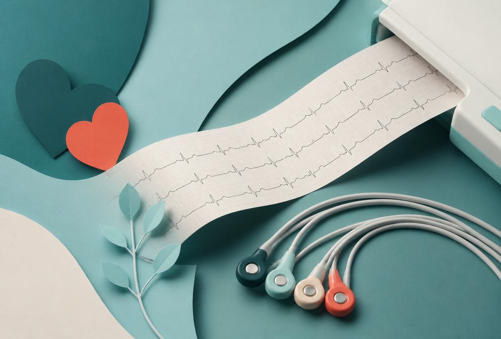 Grafica editoriale dedicata all’elettrocardiogramma