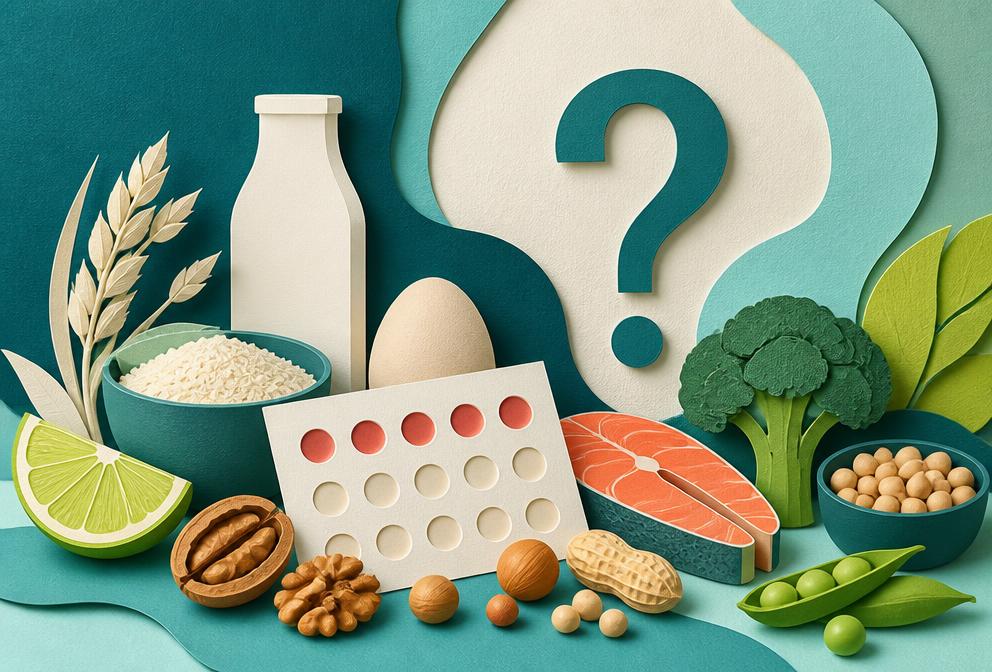 Grafica editoriale dedicata al test delle intolleranze alimentari