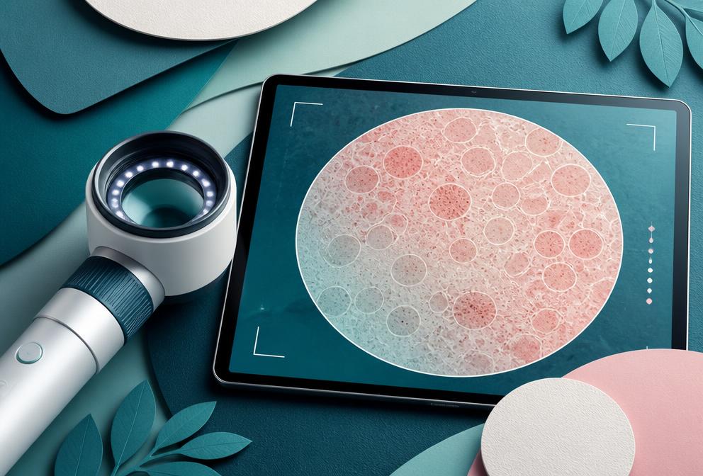 Grafica editoriale dedicata alla teledermatologia