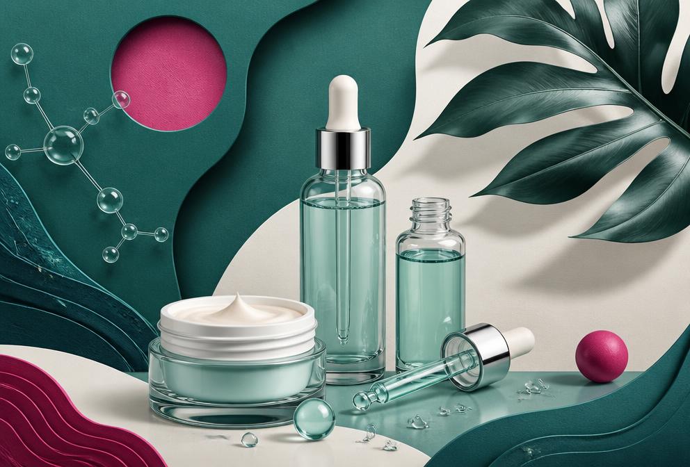 Grafica editoriale dedicata ai trattamenti cosmeceutici
